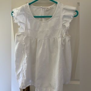White AG Ruffle Blouse